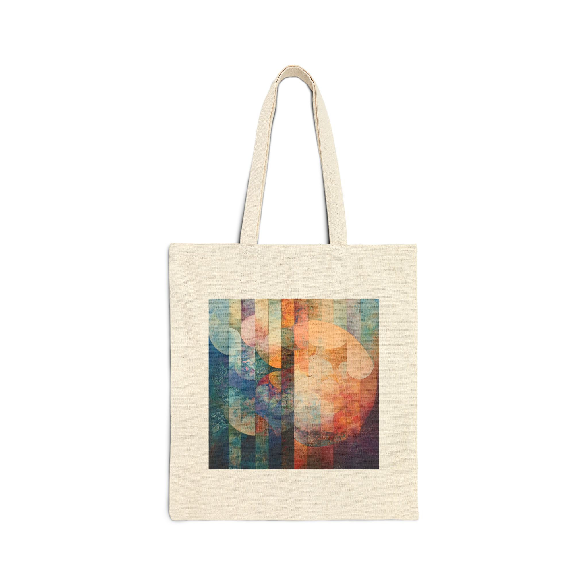 Abstract Eco-Friendly Cotton Canvas Tote Bag 