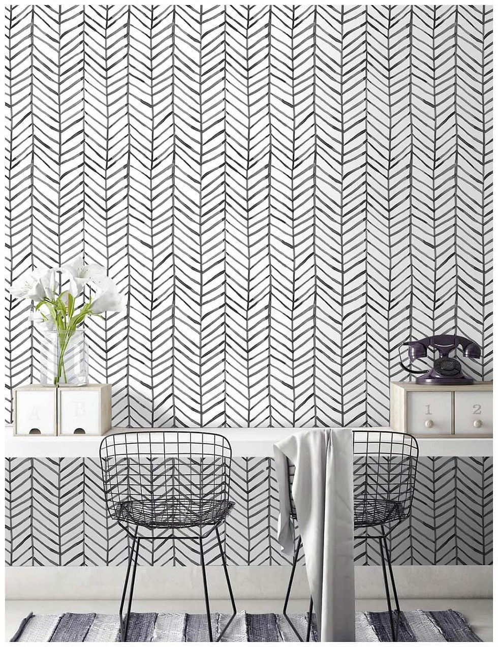 Removable peel and stick Wallpaper home office ideas