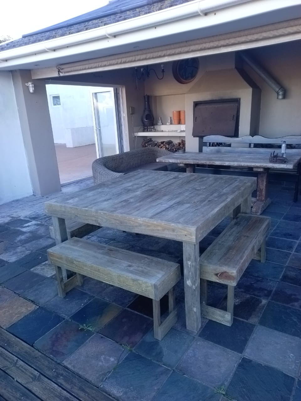 Thumbnail: 8 Seater Sqaure Table and Benches 