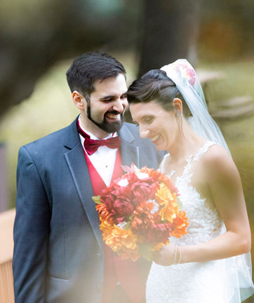 Bride and Groom Outdoor Candid