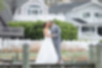 Bride and groom kissing Clark's Landing New Jersey
