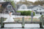 Bride and groom first look Clark's Landing New Jersey