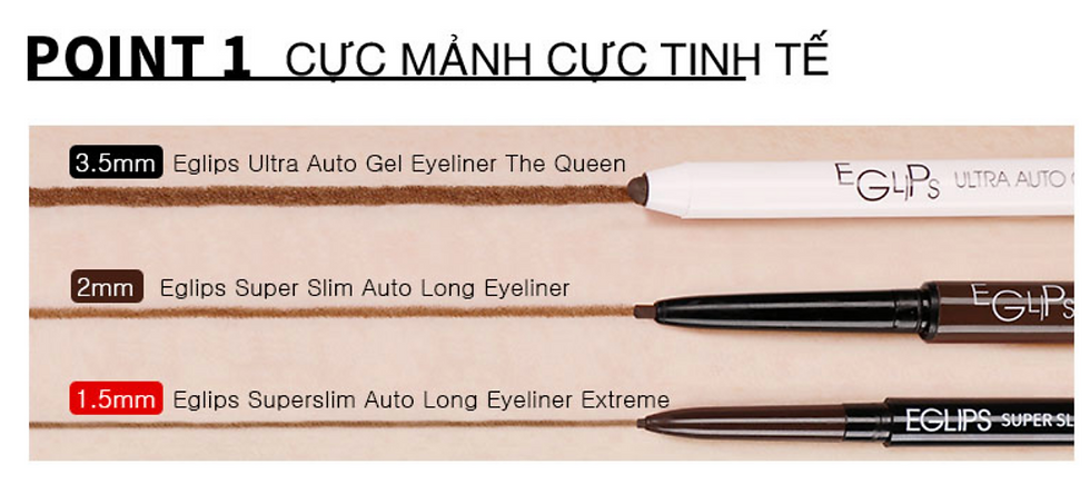 Thumbnail: Eglips Super Slim Auto Long Eyeliner Extreme - Bút Kẻ Viền Mắt Siêu Mảnh