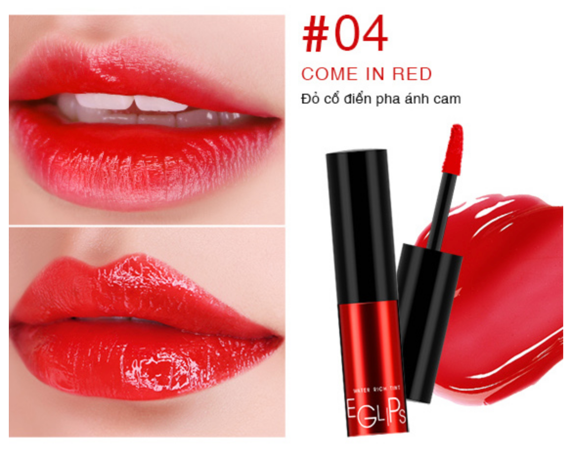 Eglips Water Rich Tint - Son Nước Dưỡng Ẩm #04 Come In Red