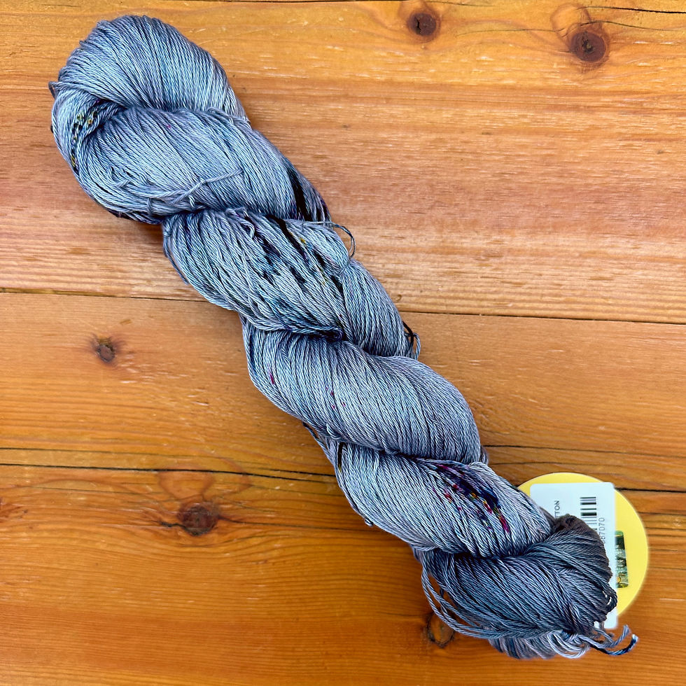 "Silver Blue” Theodoras Pearls fingering pima cotton yarn, local CO dyer