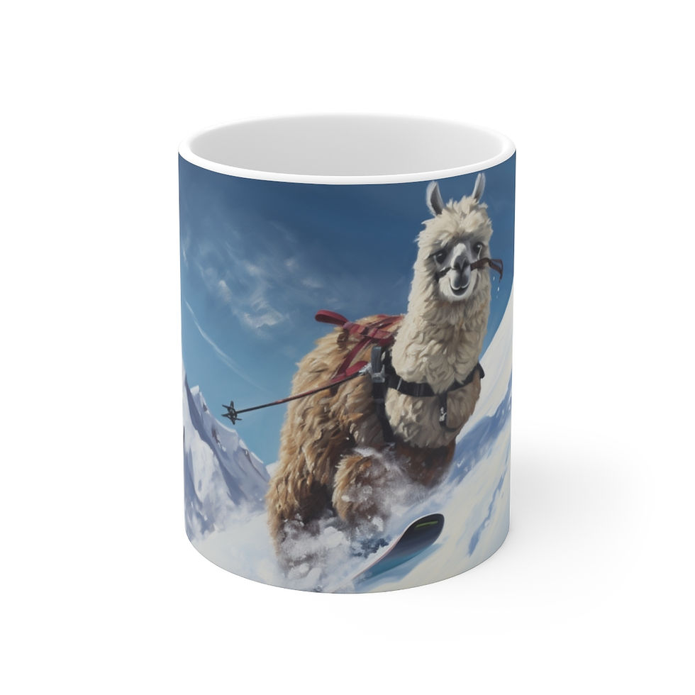 Thumbnail: A snowboarding alpaca
