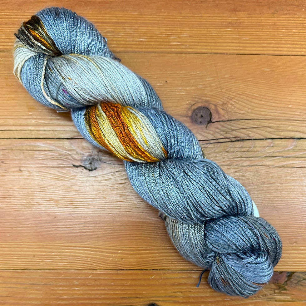 “La Dorada” Theodoras Pearls fingering bamboo yarn, local CO dyer, US made