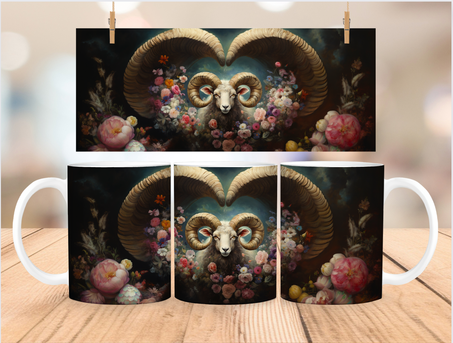 Victorian Style Sheep with Flowers 8