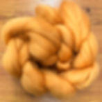 “Marigold" fine merino wool top approximately 3 inch staple 4 oz braid
