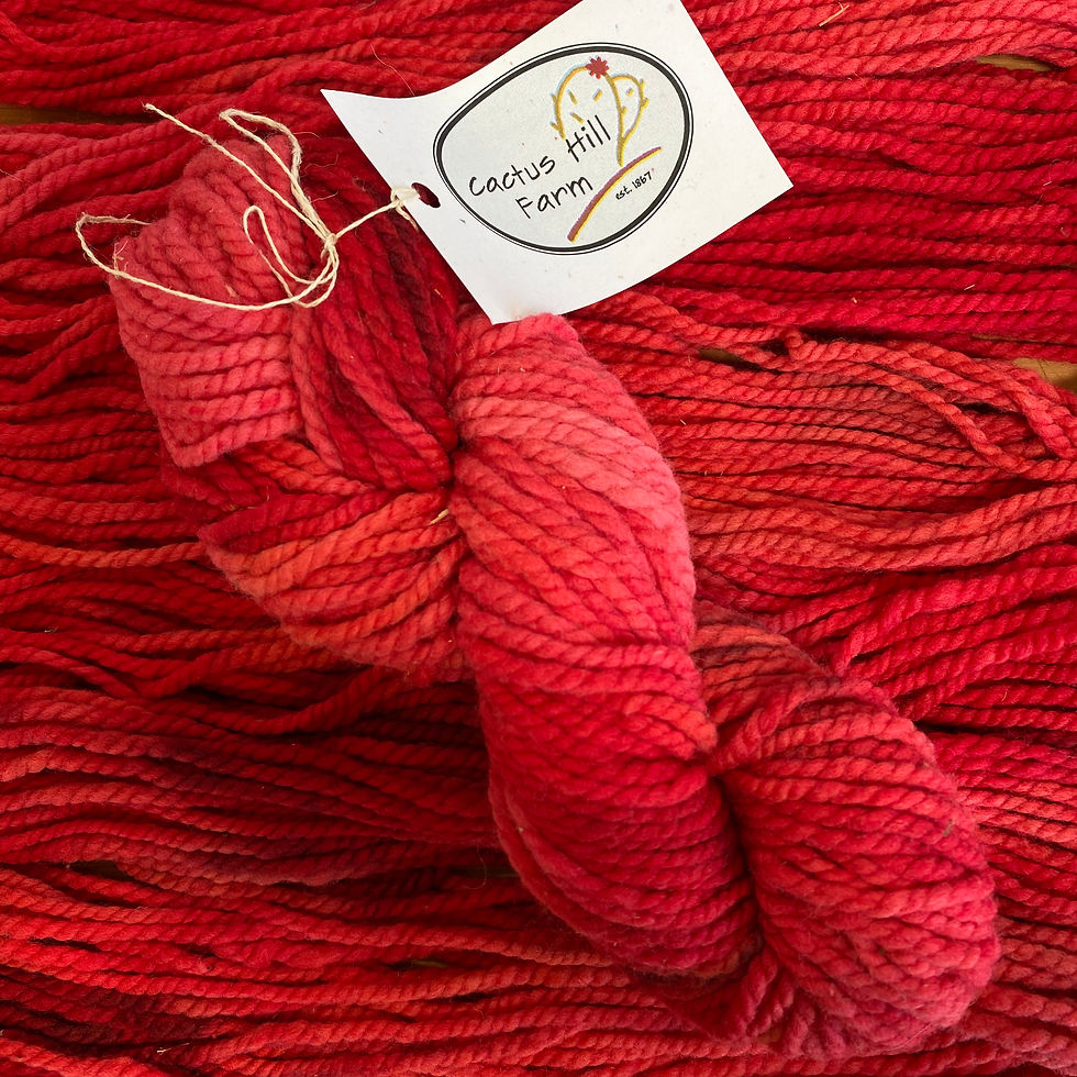 red merino bulky yarn skein