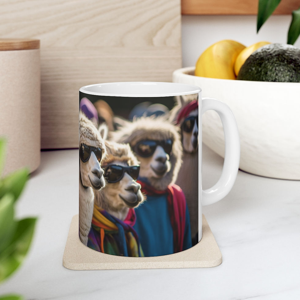 Thumbnail: Group of Alpaca in Colorful Clothes and Sunglasses