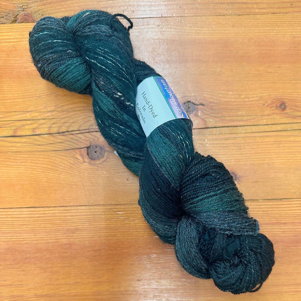 Mountain “Spruce” fingering weight, 8 textured natural fiber yarns