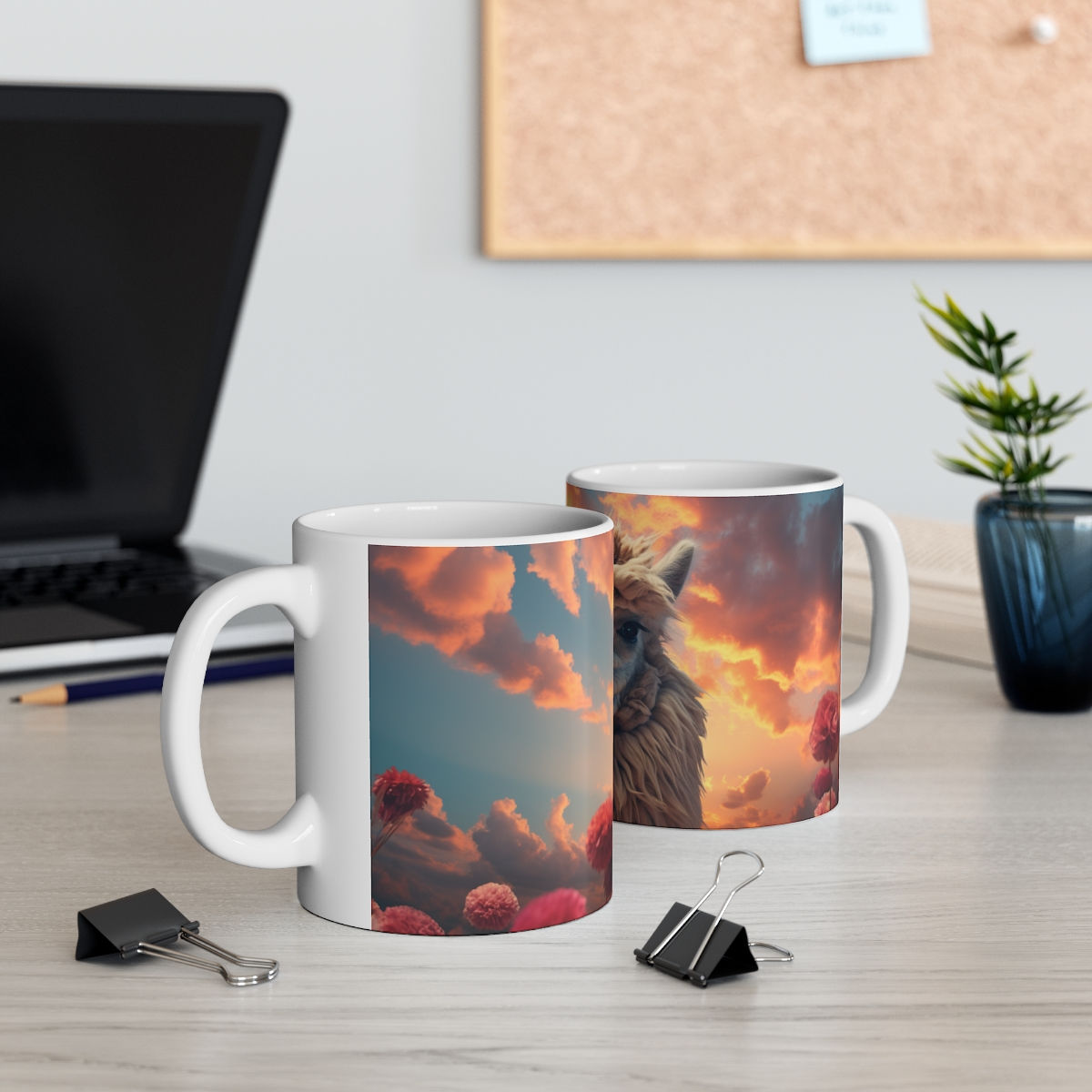 Alpaca with pretty sky