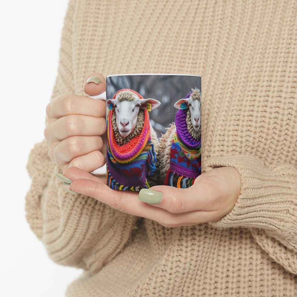 Thumbnail: Sheep trio with Colorful cowls