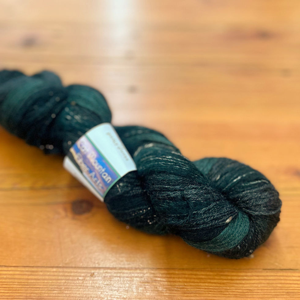 Mountain “Spruce” fingering weight, 8 textured natural fiber yarns