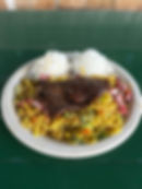 FRIED SAIMIN WITH BBQ BEEF PLATE