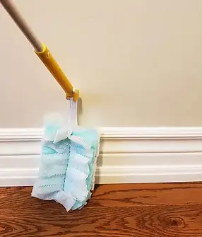 Cleaning baseboards 