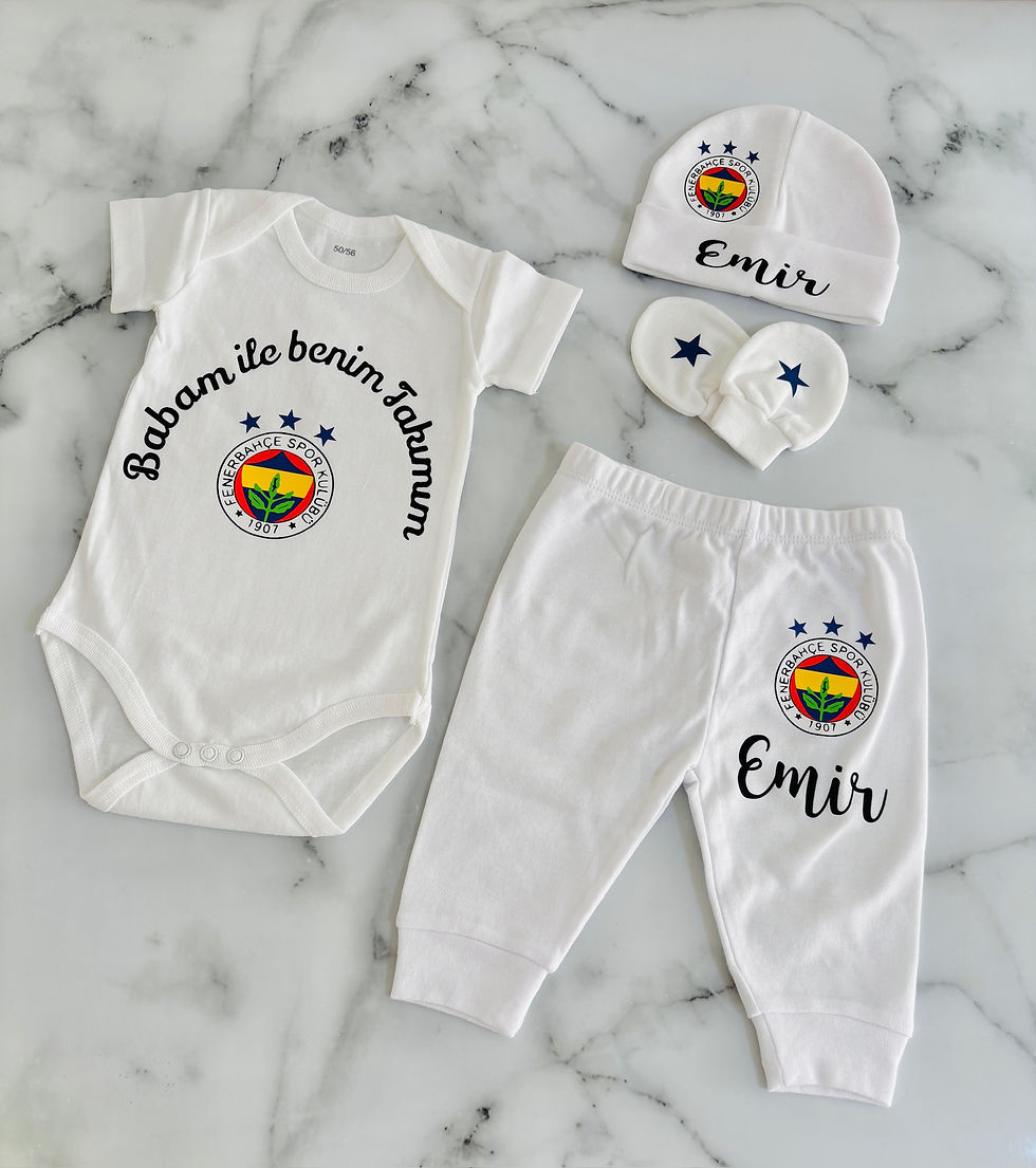Miniaturbild: Fenerbahce Geschenk Set Babybody, Babyhandschuhe, Babymütze und Hose