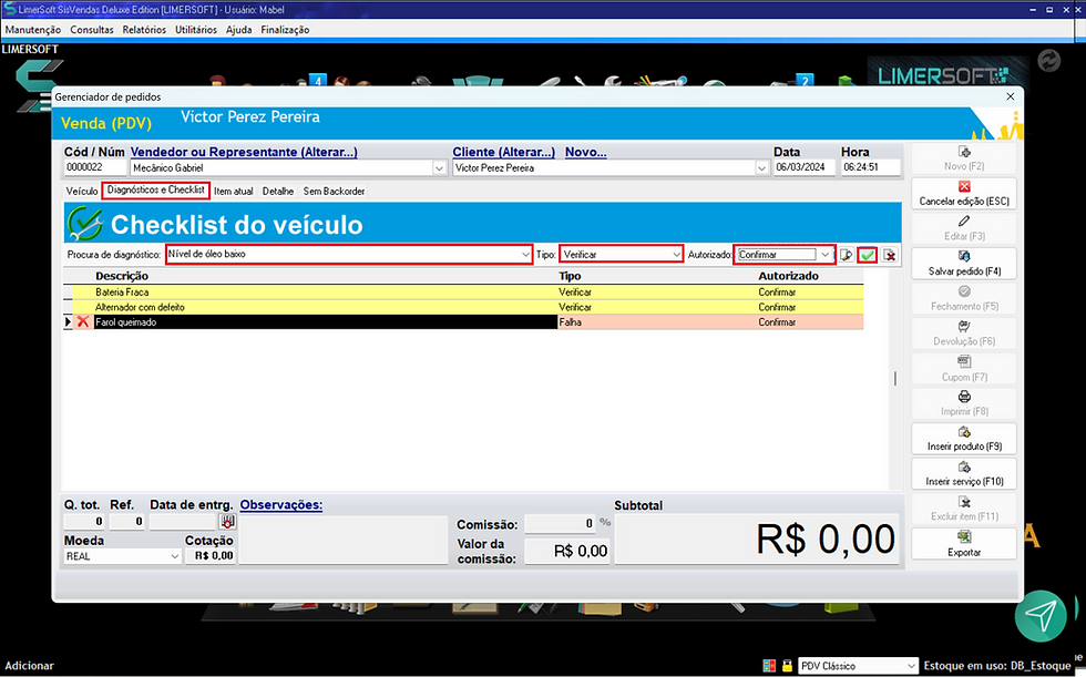 Aba diagnótico e checklist