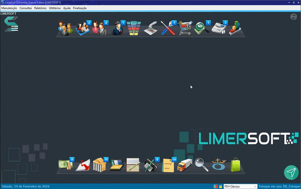 Exemplo de uma venda pelo PDV Clássico imprimindo o recibo