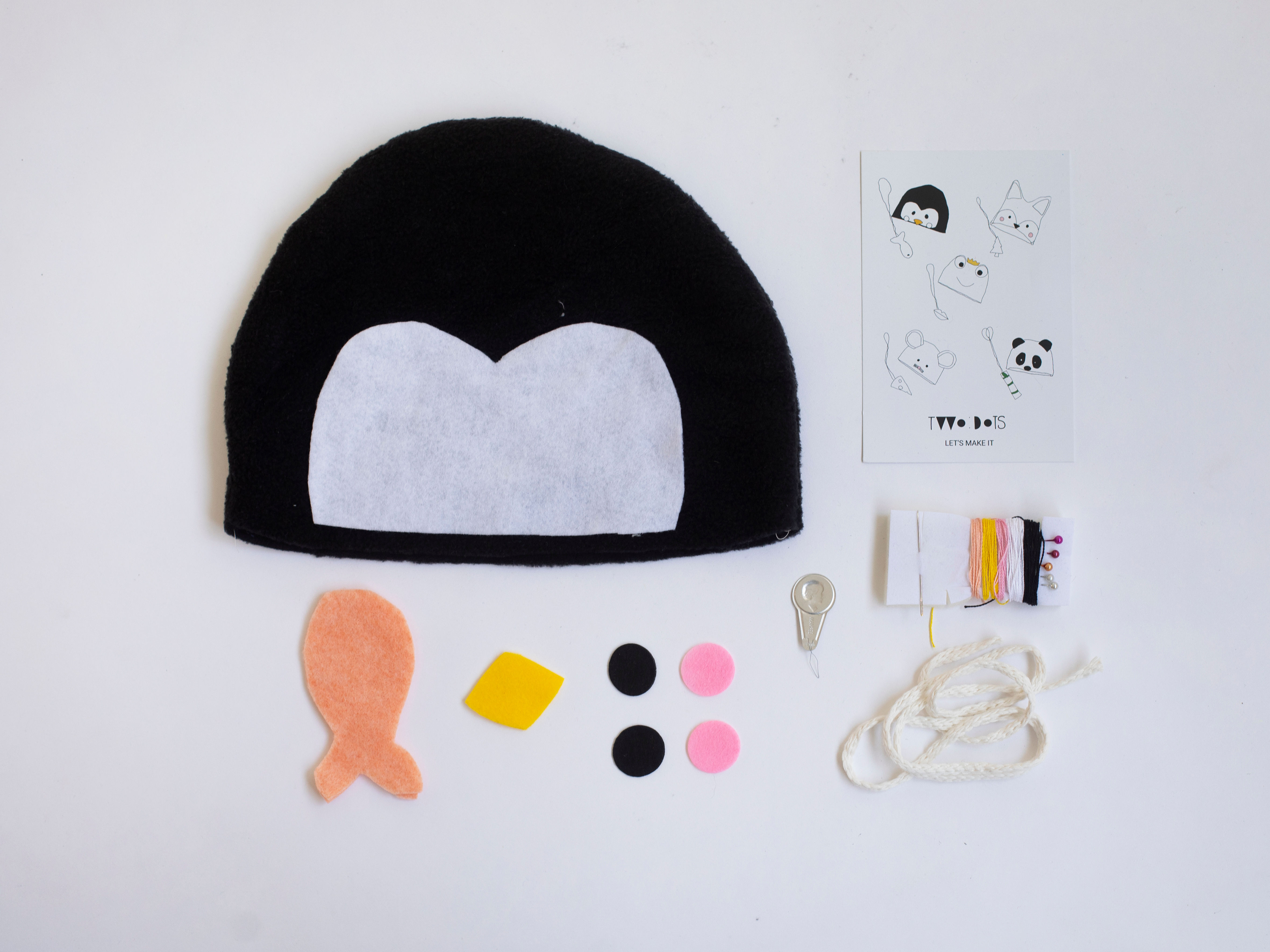 ערכה להכנת כובע של פינגווין ושרשרת של דג