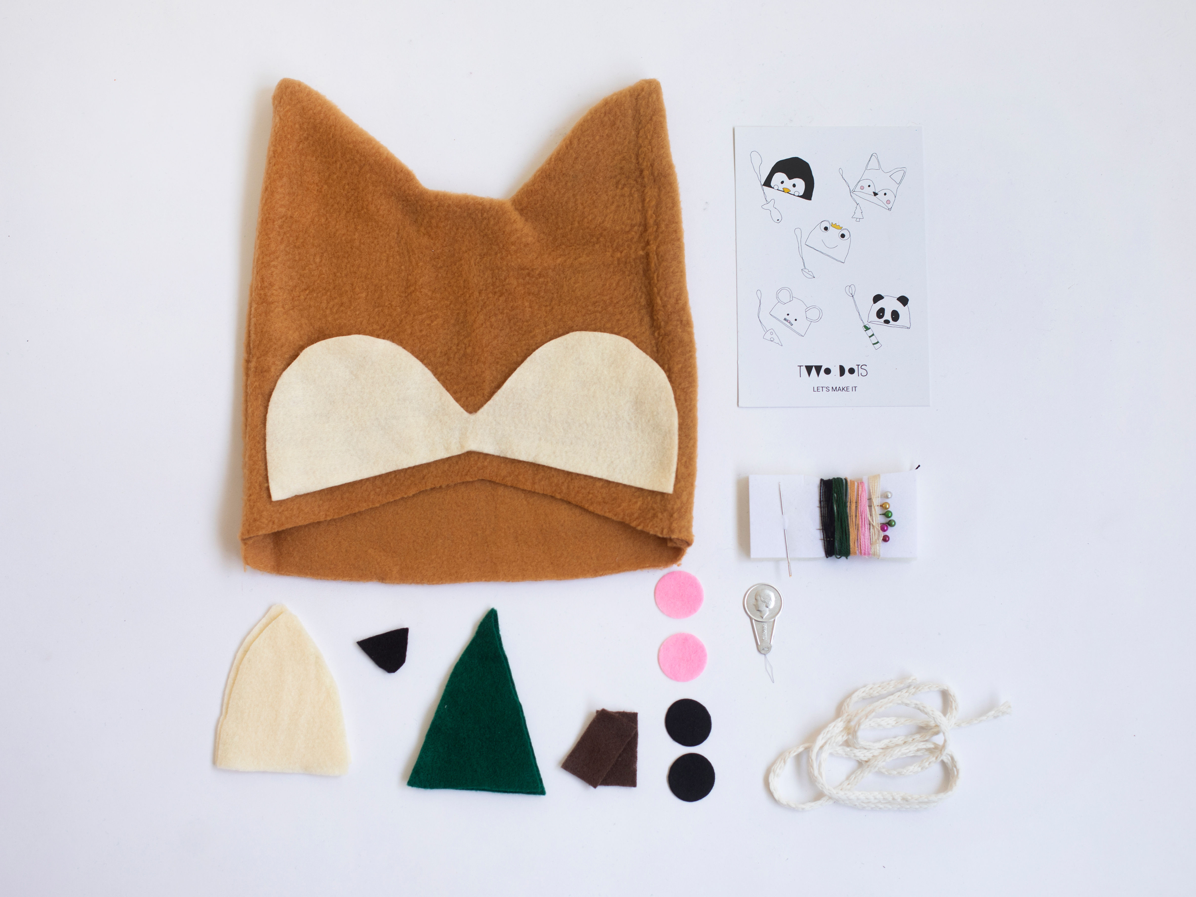 ערכה להכנת כובע של שועל ושרשרת של עץ