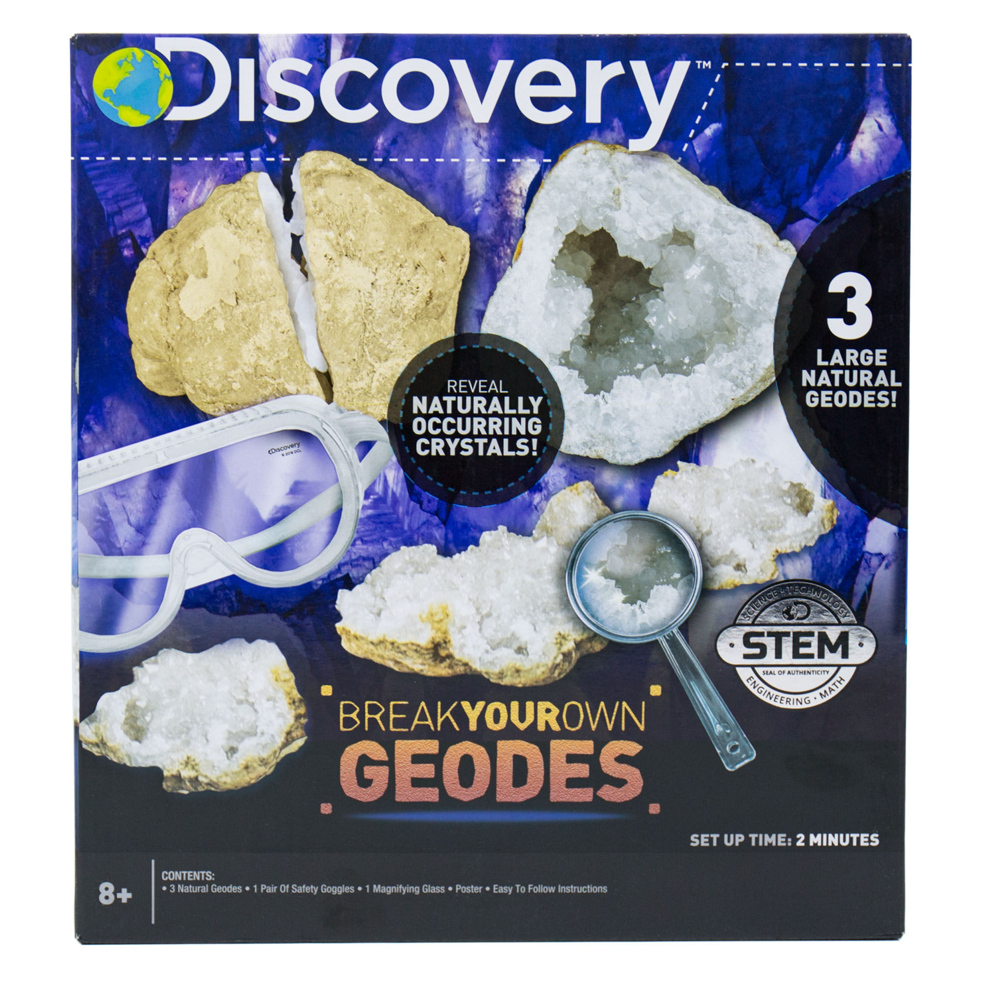 Discovery Break Your Own Geodes Set, Break and Display Geodes, 8+