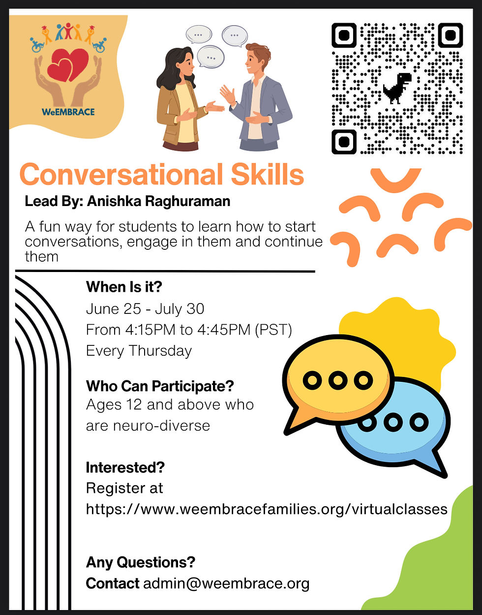 CONVERSATIONAL SKILLS - VIRTUAL CLASS BY ANISHKA ON THURSDAYS