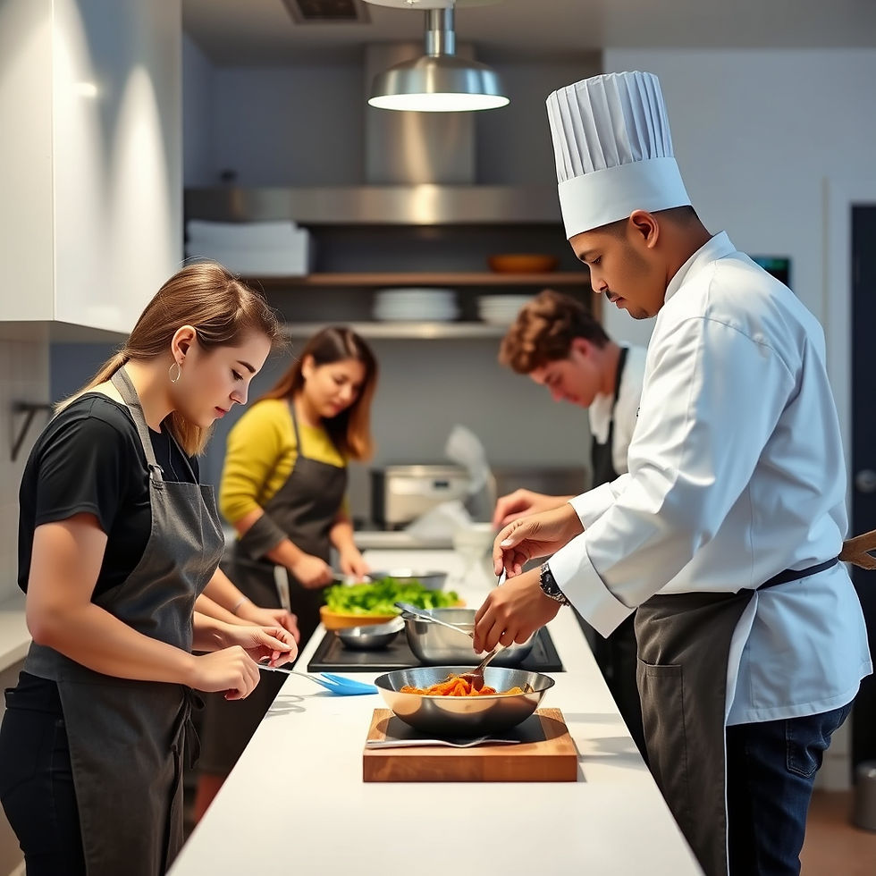 kitchen and people learning how t ocook , Nice environment space for 4 students and cheff .jpg