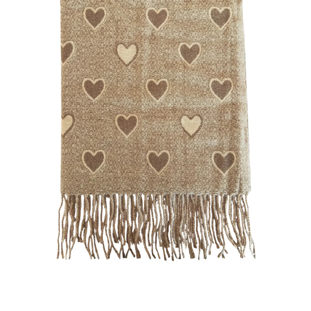 Sjaal winter hart taupe