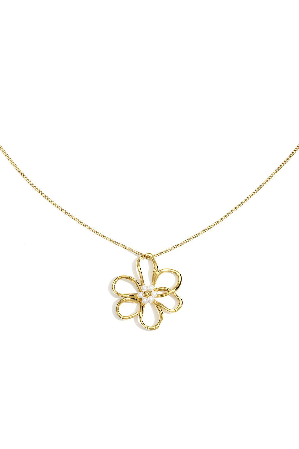 Thumbnail: Lange ketting bloem - Goud