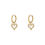 Thumbnail: Oorbel met hart en strass-steentjes