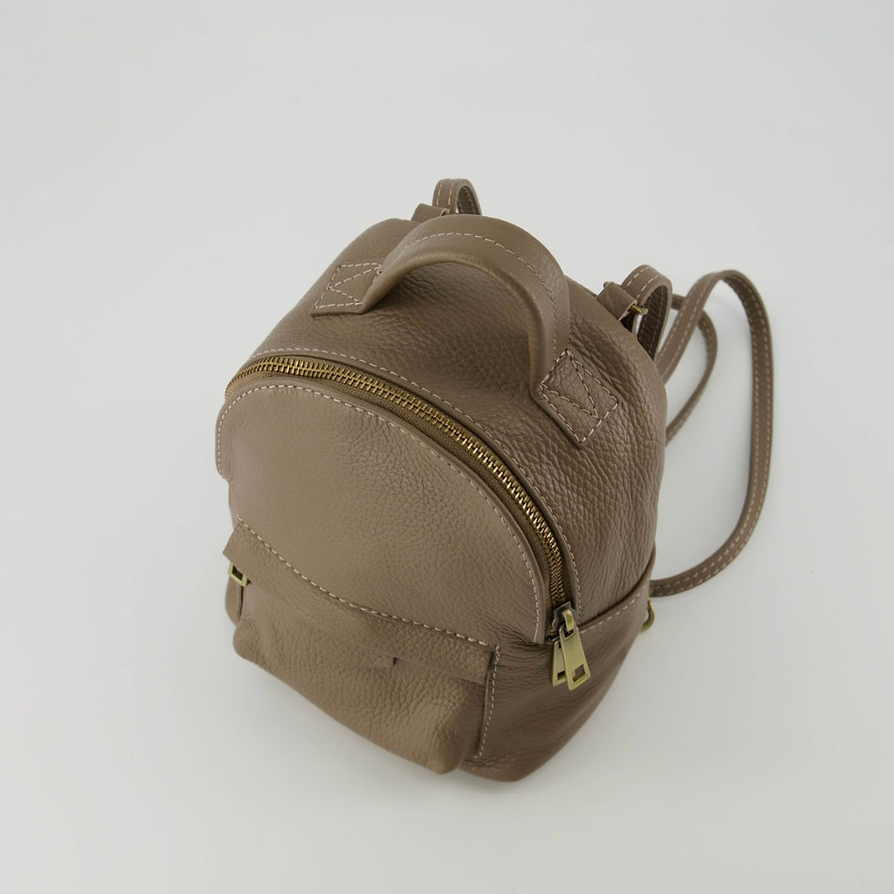 Thumbnail: Tas Axel leer rugtas - taupe