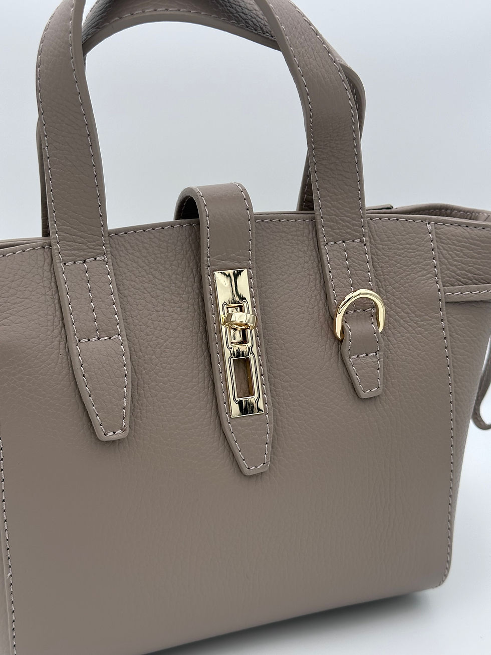 Thumbnail: Tas Janice leer - Taupe