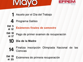 Calendario de actividades mayo 2018