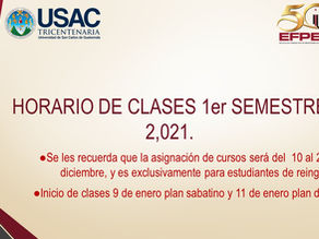 Horarios de Clases 1er Semestre del 2,021.