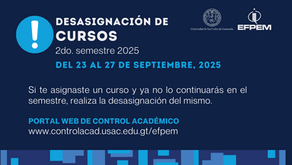 Desasignación de cursos del segundo semestre 2025