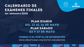 Calendario de exámenes finales - 1er. semestre 2025