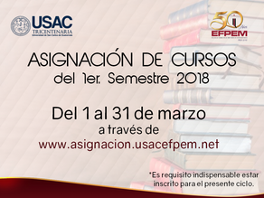Asignación de cursos 1er. semestre 2018