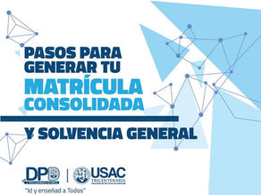 Pasos para generar Matrícula Consolidada y Solvencia General