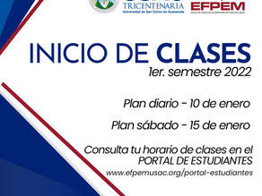 Inicio de clases - 1er. semestre 2022