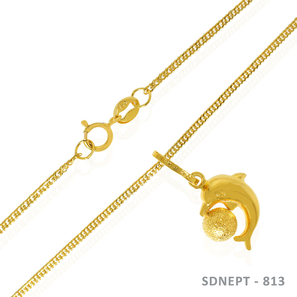 Thumbnail: 18K-YG Cadena Chain with Dolphin Pendant