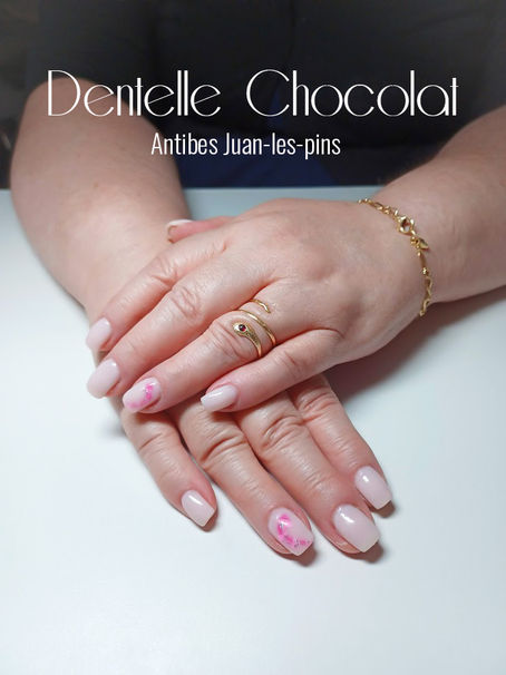 onglerie Antibes Juan-les-pins. Dentelle Chocolat ♥ Rita ♥ 