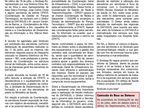 Boletim do Sindisep trata do Datasus e do Abrigo