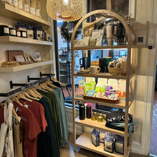 small shop merchandise wall