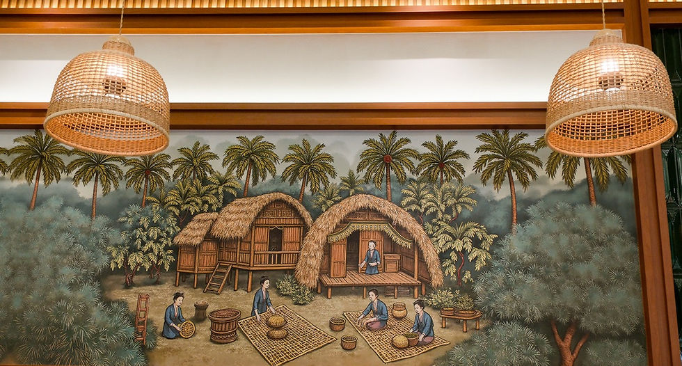 painting of a rural island life in mr hainan