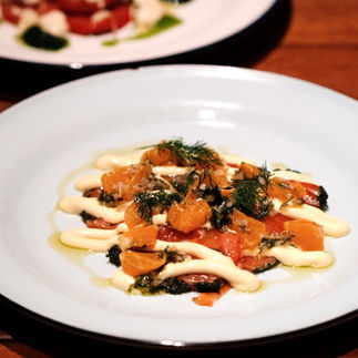 house cured salmon with oranges