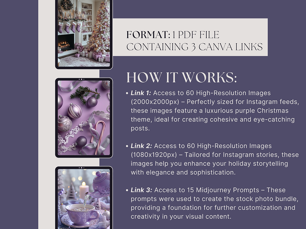 Thumbnail: Purple Christmas Luxury Photo Pack: Reel Covers for Content Creators