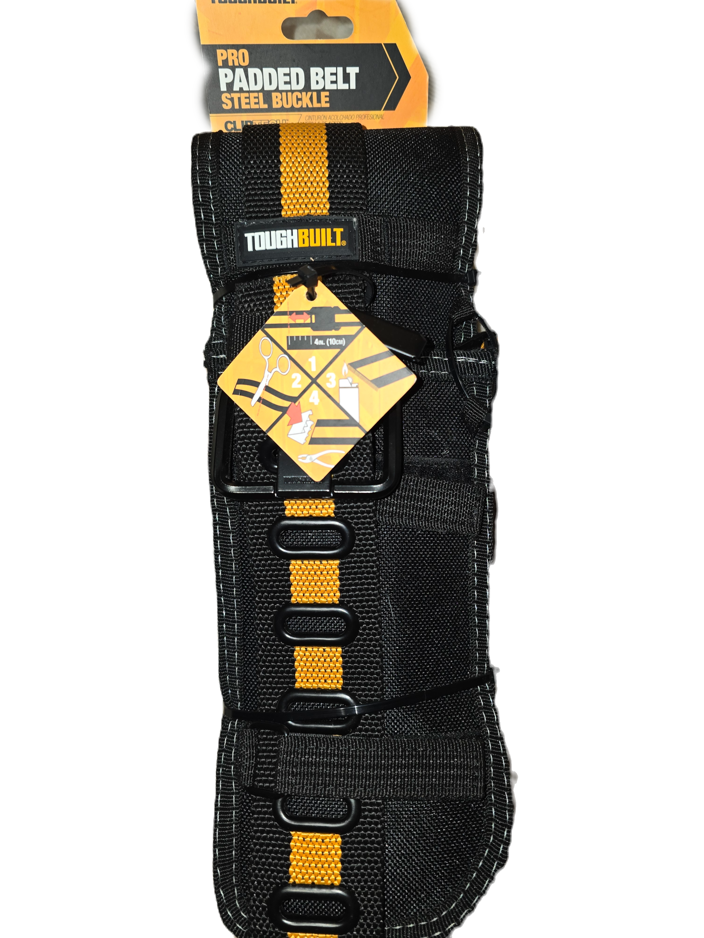 TOUGHBUILT PRO PADDED BELT STEEL BUCKLE CLIPTECH Fits Waist Sizes 32" to 48"