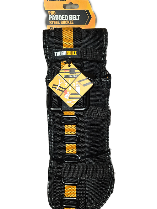 TOUGHBUILT PRO PADDED BELT STEEL BUCKLE CLIPTECH Fits Waist Sizes 32" to 48"